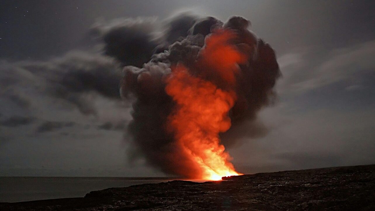 Explosion on a hill side